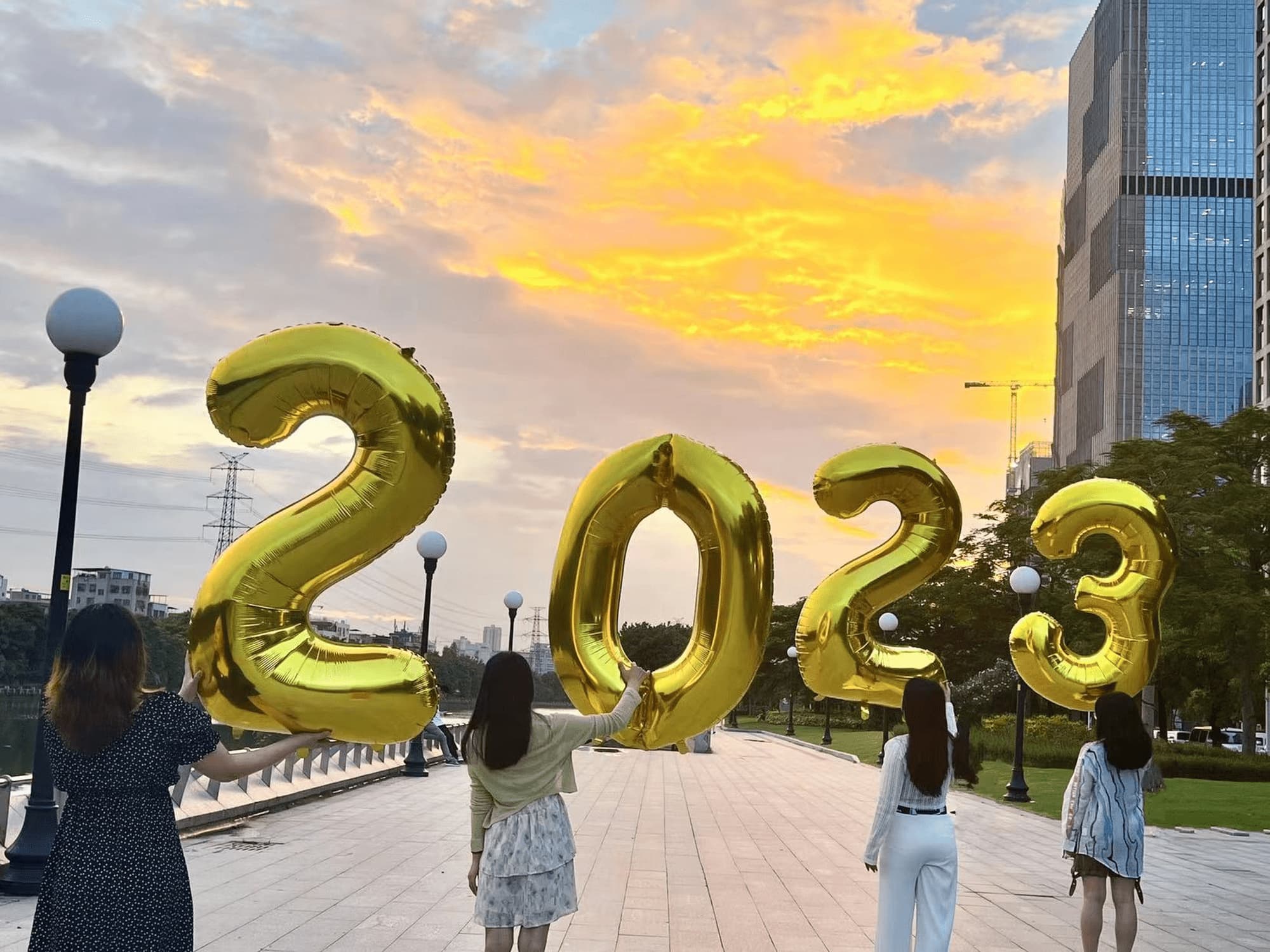 Feliz año nuevo 2023 Globos numéricos de 70 pulgadas