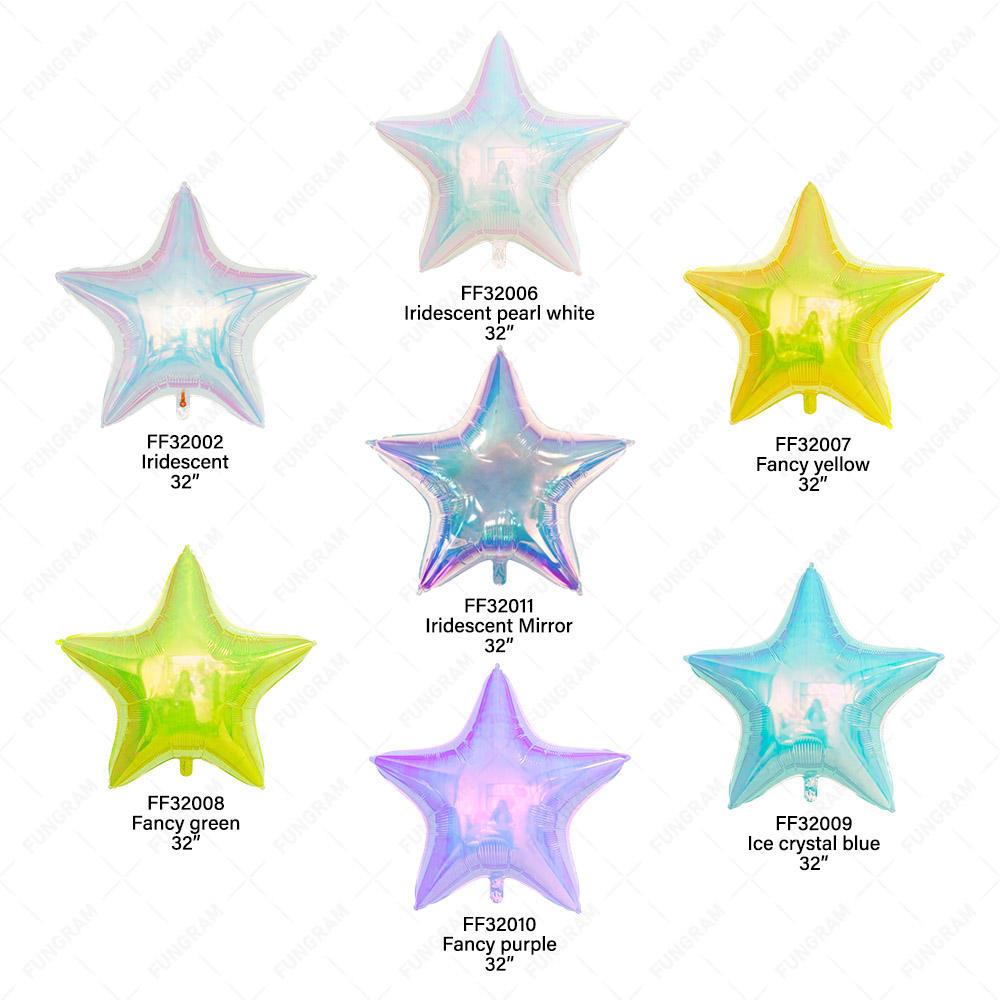 Iridescent Star Shape Balloons