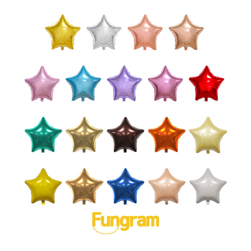 Pure Color Solid Foil Balloons – Star Shape