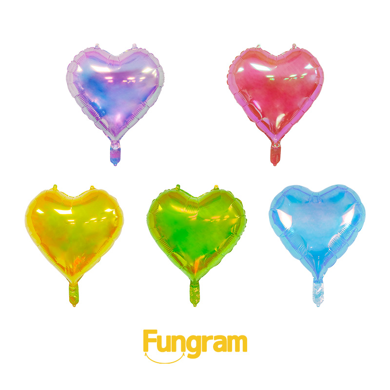 Crystal Iridescent Heart Foil Balloons