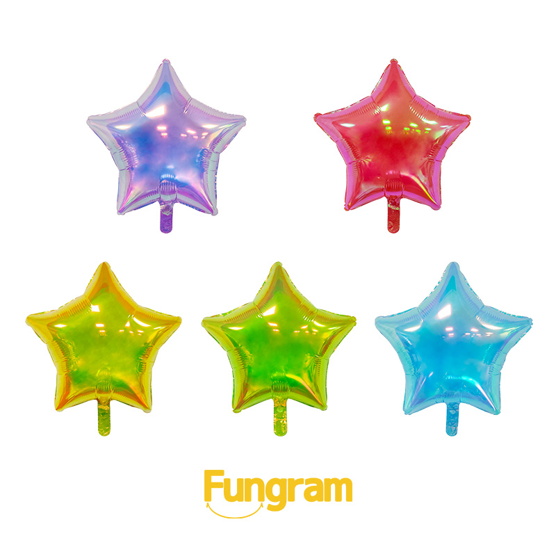 Crystal Iridescent Star Foil Balloons