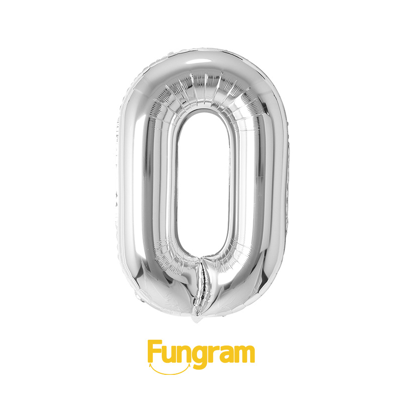 40in Silver Numbers Balloon