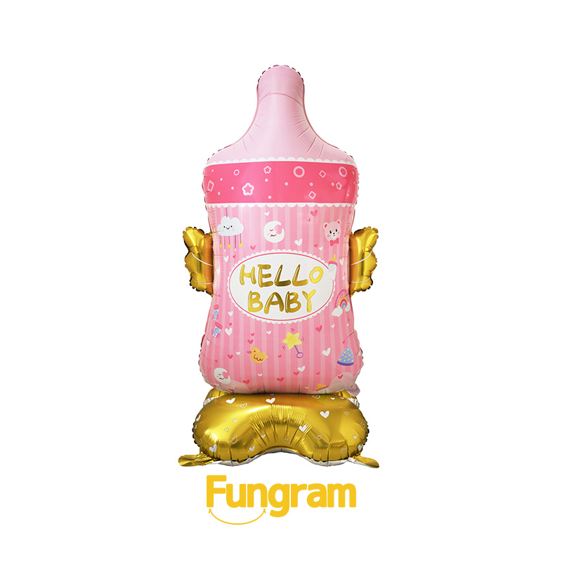Pink Baby Bottle Standing Balloon