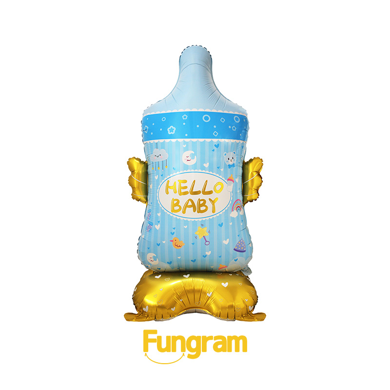 Blue Baby Bottle Standing Balloon