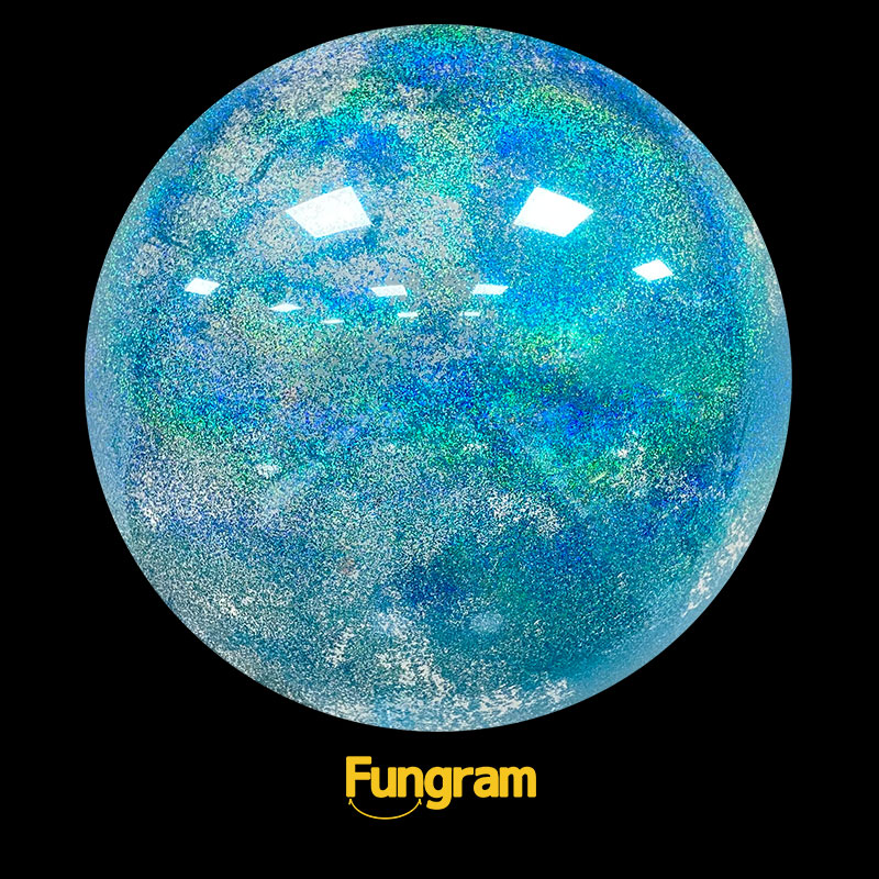 Light Blue Glitter Bubble Balloons