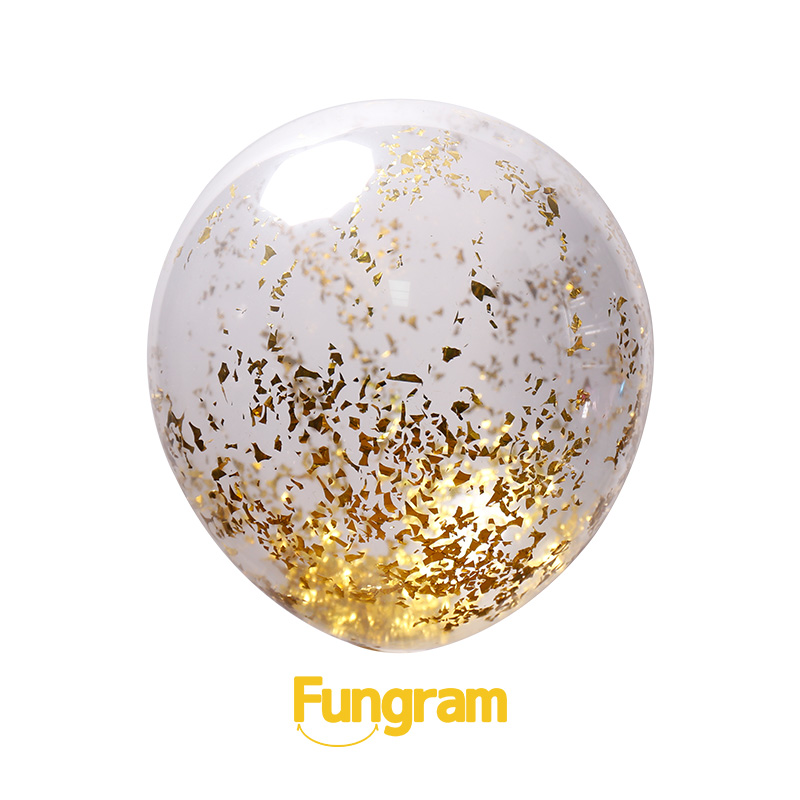 12 Inch Clear Shredded Confetti Latex Balloons