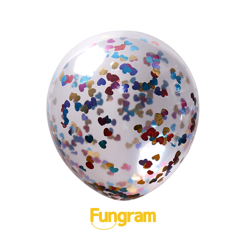 12 Inch Heart Confetti Balloons