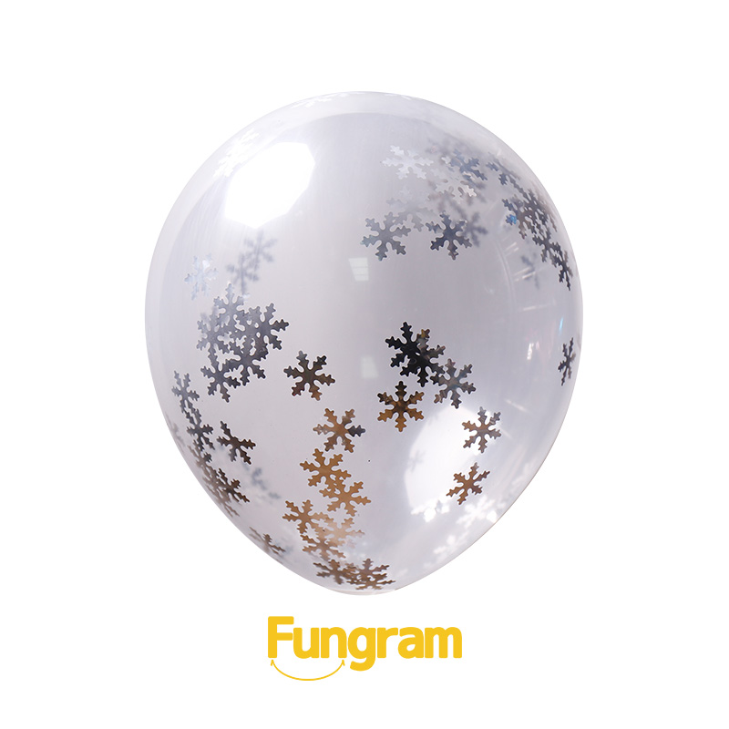 12 Inch Snowflake Confetti Balloons