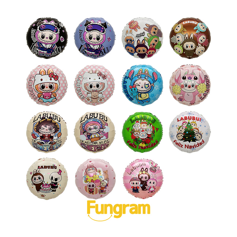 Labubu 18 Inch Round Foil Balloons
